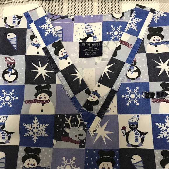 Winter-Themed Scrub Top - Picture 2 of 4